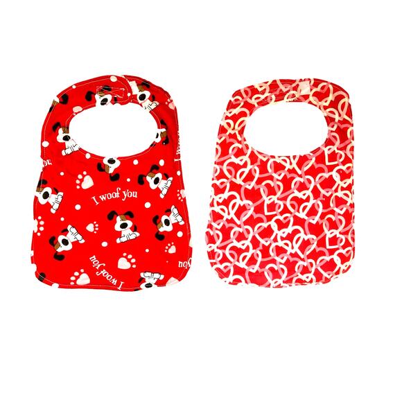 Handmade Other - 2 Handmade Extra Absorbent Baby Bibs Hearts Love Valentines Baby Gift